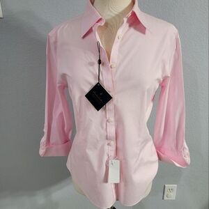 Brooks Brothers fitted pink cotton shirt